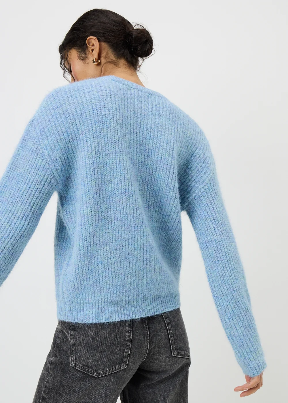 Denim Blue Space Dye Oversized Jumper - Extra small Image 2