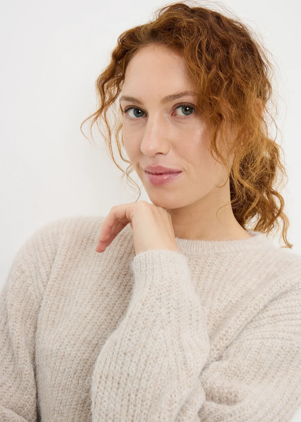 Oatmeal Oversized Space Dye Jumper - M Image 3