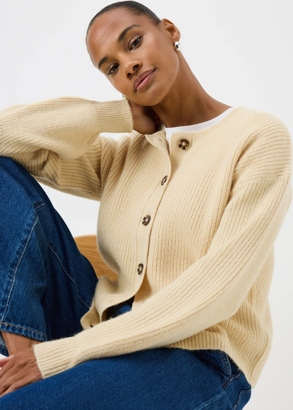 Buttermilk Yellow Knitted Cardigan - Small Image 1