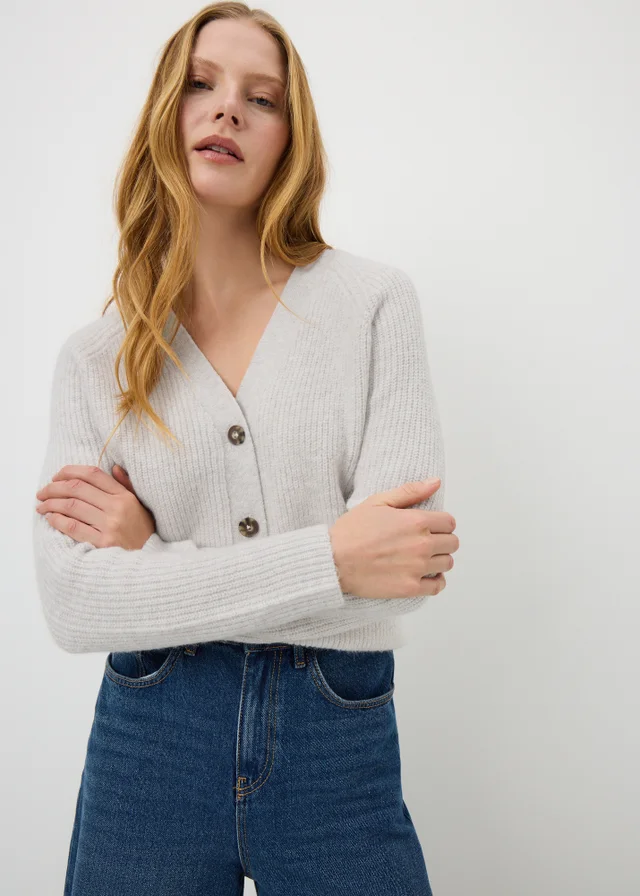 Oatmeal V-Neck Cardigan