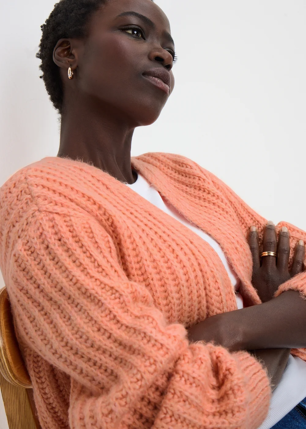 Orange Knitted Lofty Cardigan - XS Image 2