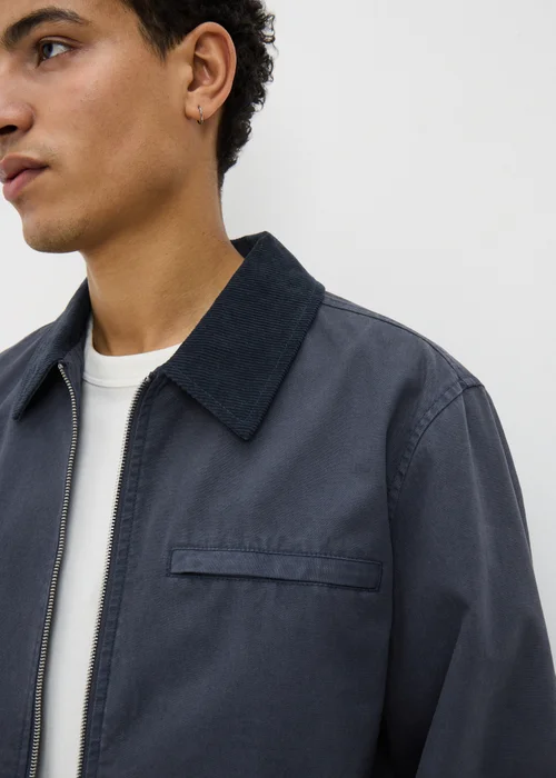 Blue Canvas Chore Jacket - S Image 2