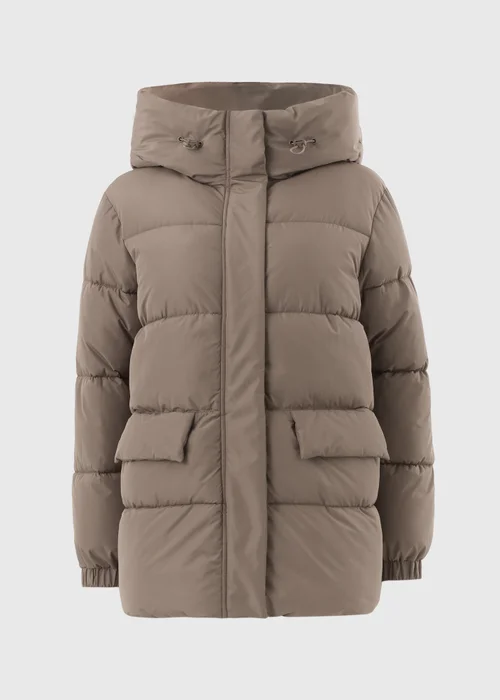 Beige Mid Padded Coat - L Image 4
