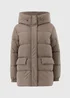 Beige Mid Padded Coat - L Image 4