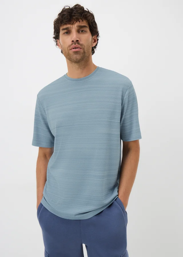 Light Blue Smart Textured T-Shirt