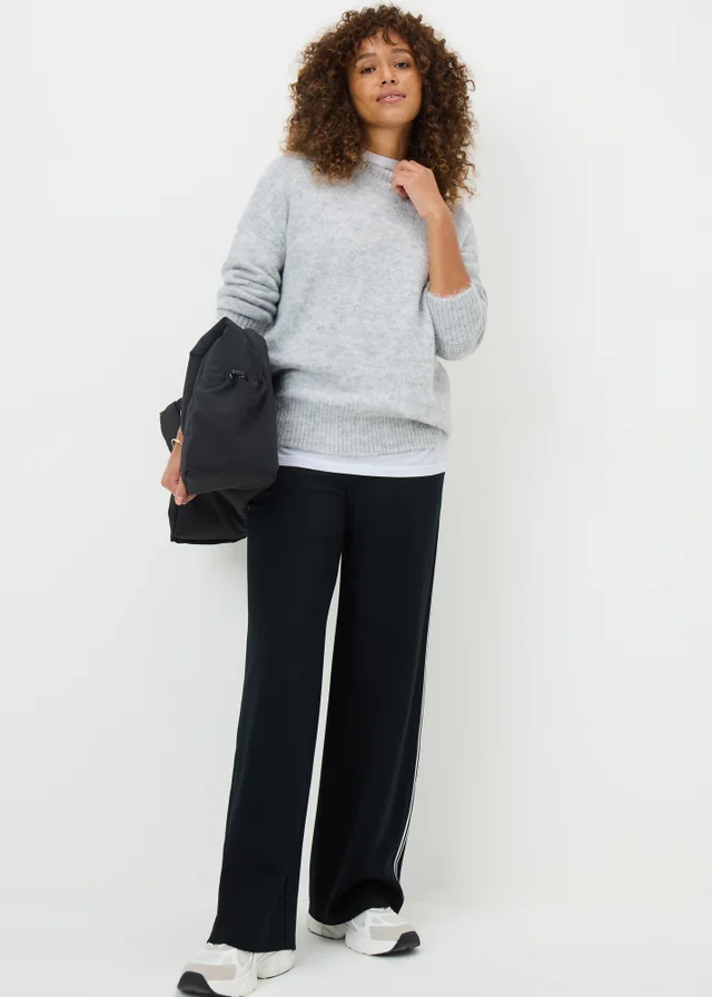 Light Grey Fluffy Oversized Jumper