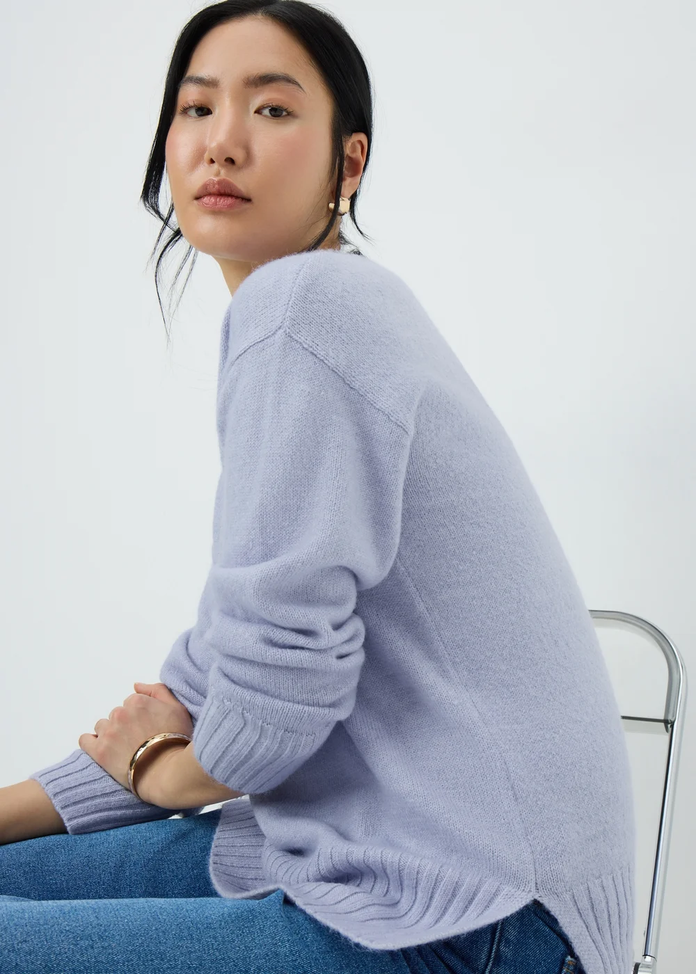 Lilac V-Neck Jumper - Extra small Image 1