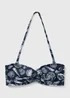 Navy Shell Print Twist Front Bikini Top - Size 6 Image 2