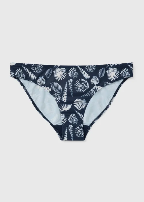 Navy Shell Print Bikini Bottoms - Size 6 Image 3