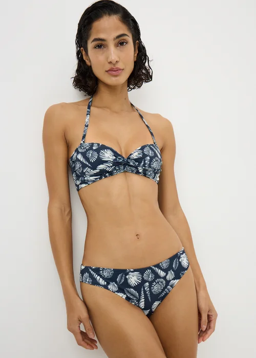 Navy Shell Print Bikini Bottoms - Size 6 Image 1