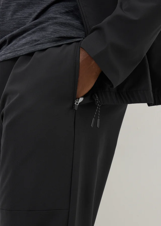 Souluxe Black Woven Co Ord Jogging Bottoms
