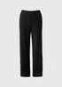 Black Boucle Wide Leg Co Ord Trousers - Size 10 29 leg Image 4