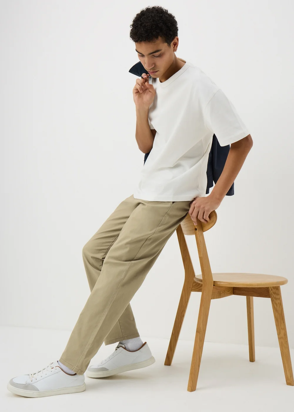 Sand Straight Fit Chinos - 30 Waist Regular Image 1