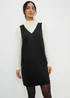 Black Faux Suede Pinafore Dress - 20 Image 1
