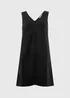 Black Faux Suede Pinafore Dress - 20 Image 4