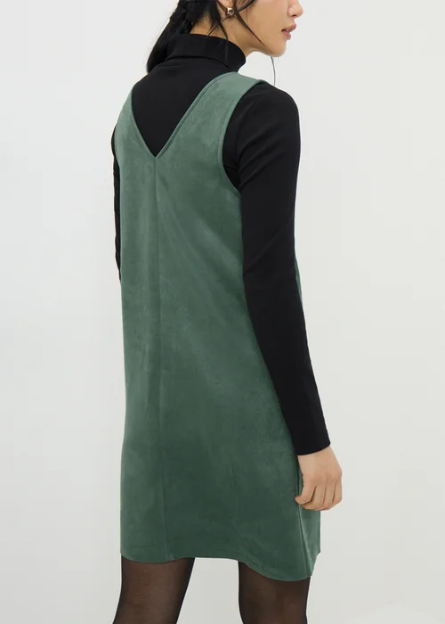 Teal Faux Suede Pinafore Dress - 18 Image 3