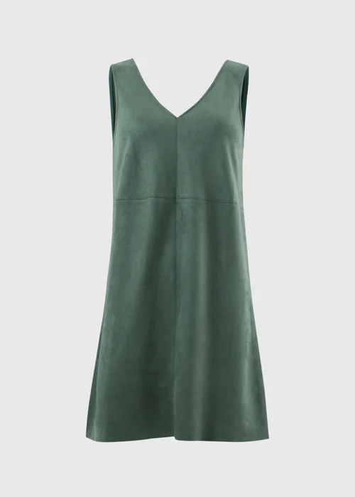 Teal Faux Suede Pinafore Dress - 18 Image 4