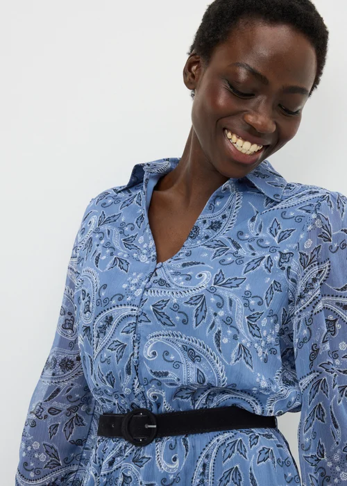 Blue Paisley Belted Midaxi Dress - 8 Image 2