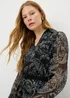 Black Paisley Belted Midaxi Dress - 8 Image 2