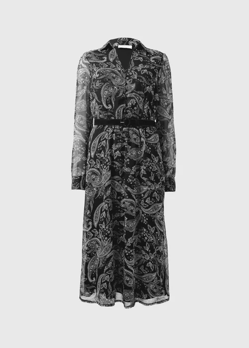 Black Paisley Belted Midaxi Dress - 8 Image 4