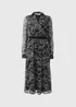 Black Paisley Belted Midaxi Dress - 8 Image 4