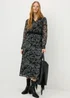 Black Paisley Belted Midaxi Dress - 8 Image 1