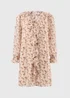Brown Floral Ruffle Mini Dress - 8 Image 2
