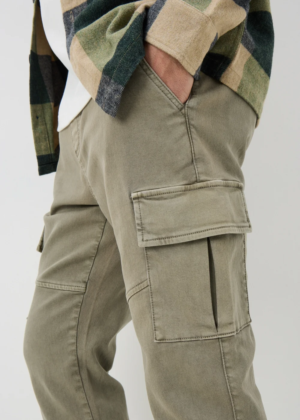 Sage Knitted Tapered Cargo Trousers - 30 Waist Regular Image 2
