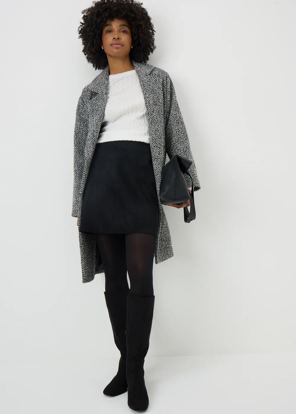 Black Suede Mini Skirt - Size 20 Image 1