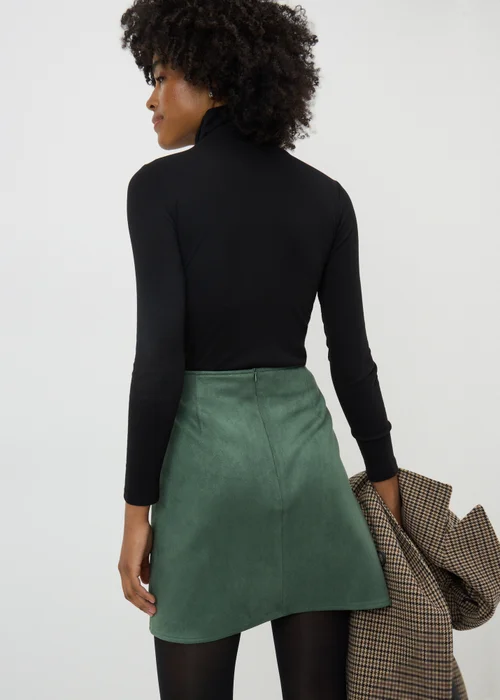 Teal Faux Suede Mini Skirt - Size 16 Image 3