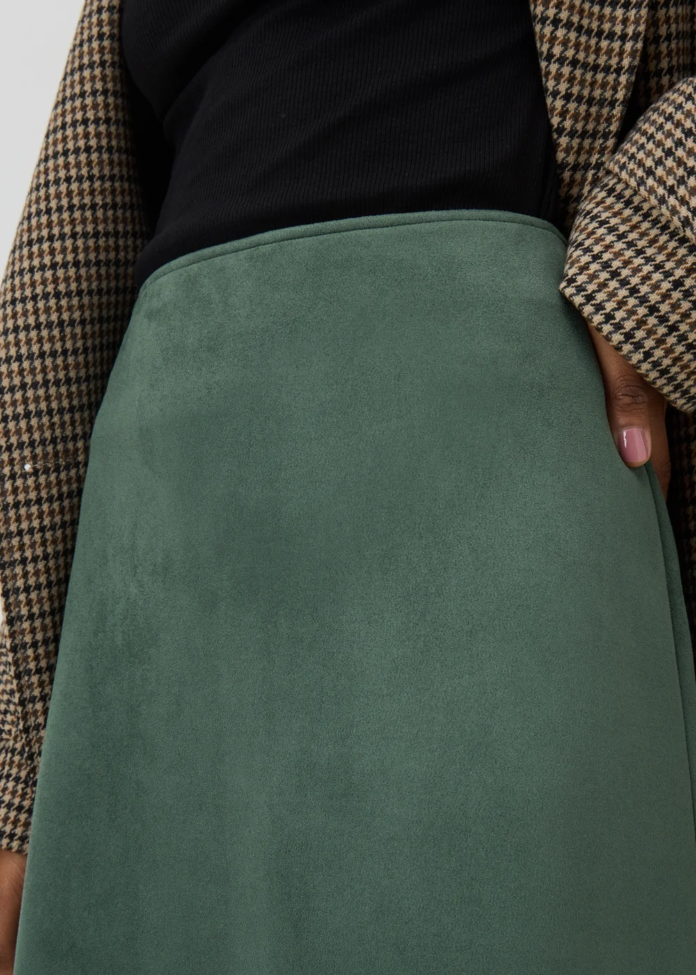 Teal Faux Suede Mini Skirt - Size 16 Image 2