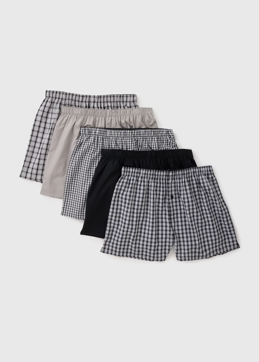 5 Pack Patterned Woven Cotton Boxers - Small Image 1