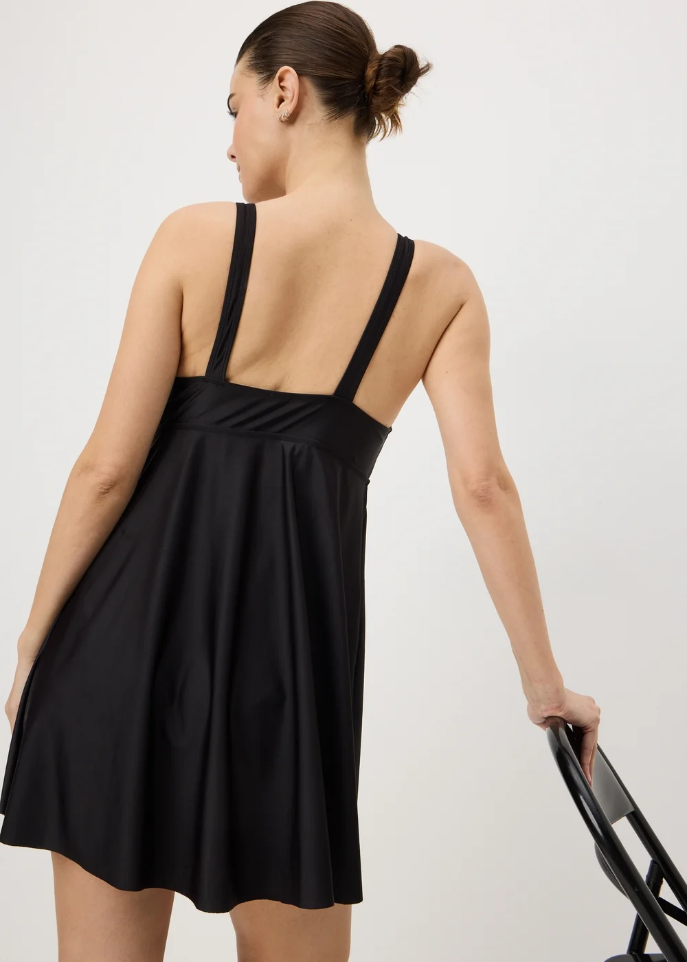 Black Shapewear Swim Dress - Size 10 Image 2