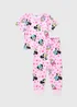 Disney Girls Pink Minnie Mouse Animal Print Pyjama Set (1-7yrs) - 1 to 1 half years Image 1