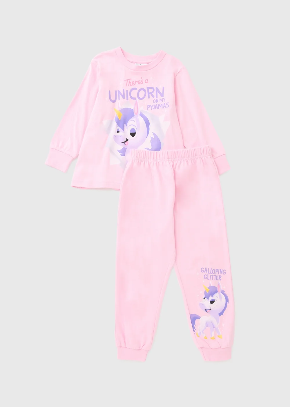 Girls Pink Unicorn Book Pyjama Set (1-5yrs) - 1 to 1 half years Image 1