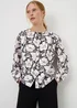 White Floral Button Shirt - Size 8 Image 1