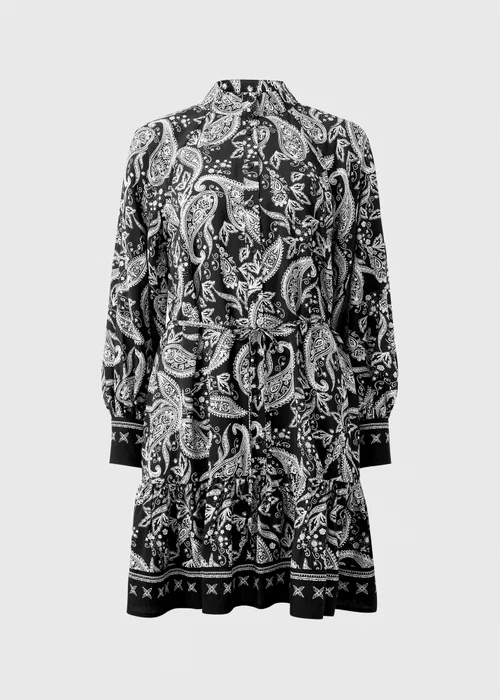 Black Paisley Shirt Mini Dress - 8 Image 3