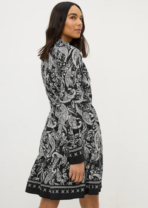 Black Paisley Shirt Mini Dress - 8 Image 1
