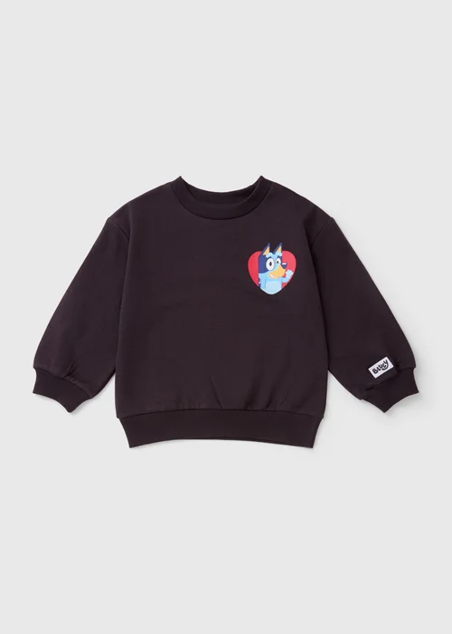 Bluey Kids Black Valentines Sweatshirt (1-7yrs) - 1-1.5 Yrs Image 1