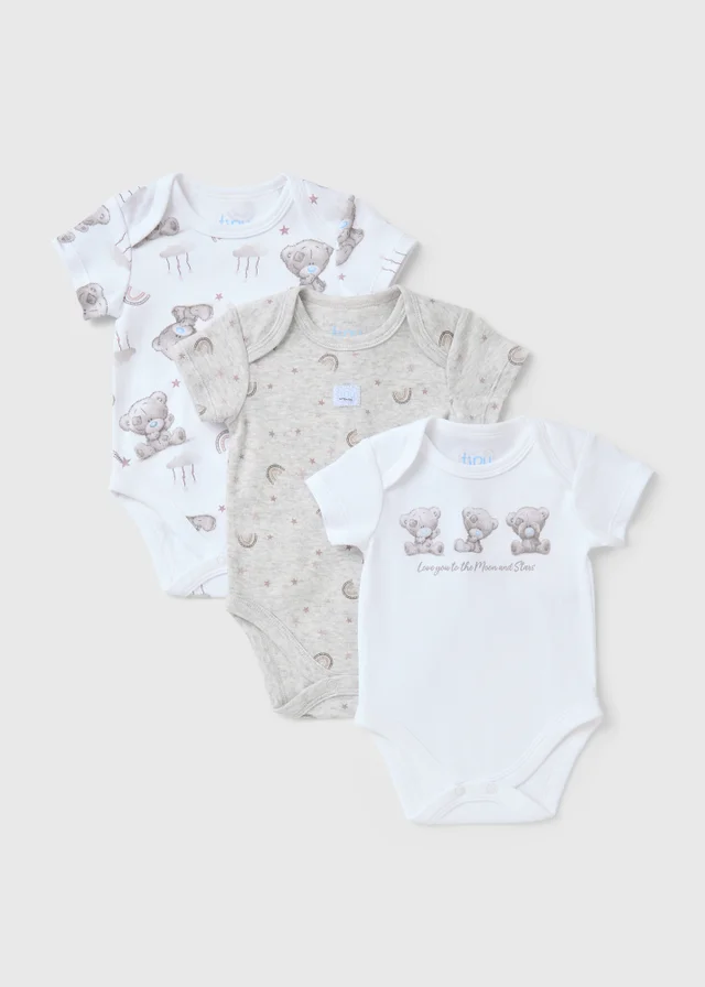Tiny Tatty Teddy 3 Pack White Bodysuits (Newborn-12mths)