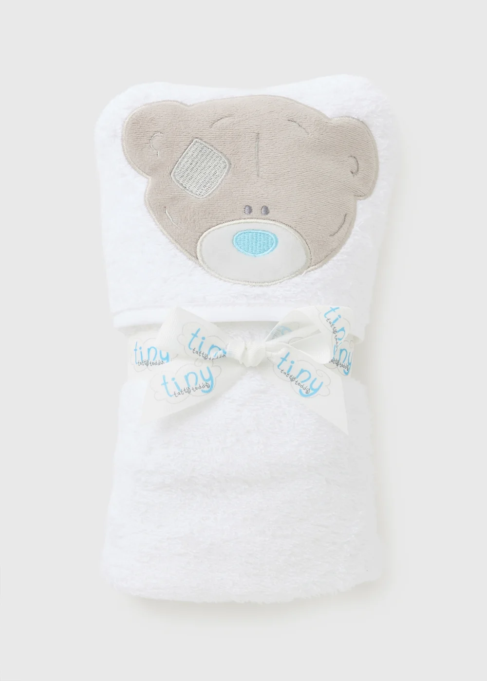 Tiny Tatty Teddy Baby White Towel Cuddle Wrap - One Size Image 1