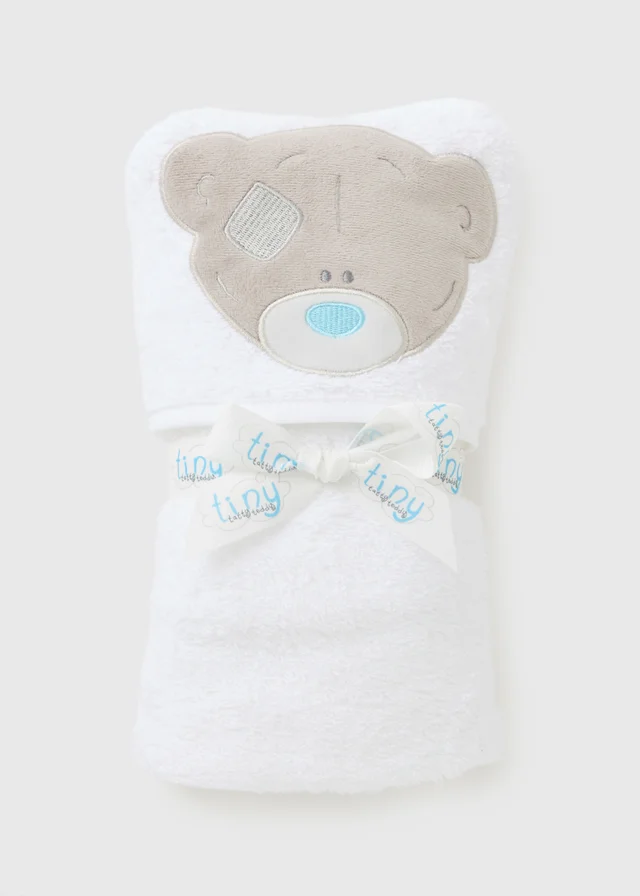 Tiny Tatty Teddy Baby White Towel Cuddle Wrap
