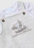 Tiny Tatty Teddy Baby Grey Top & Dungaree Set (Newborn-12mths) - Up to 1 Month Image 2