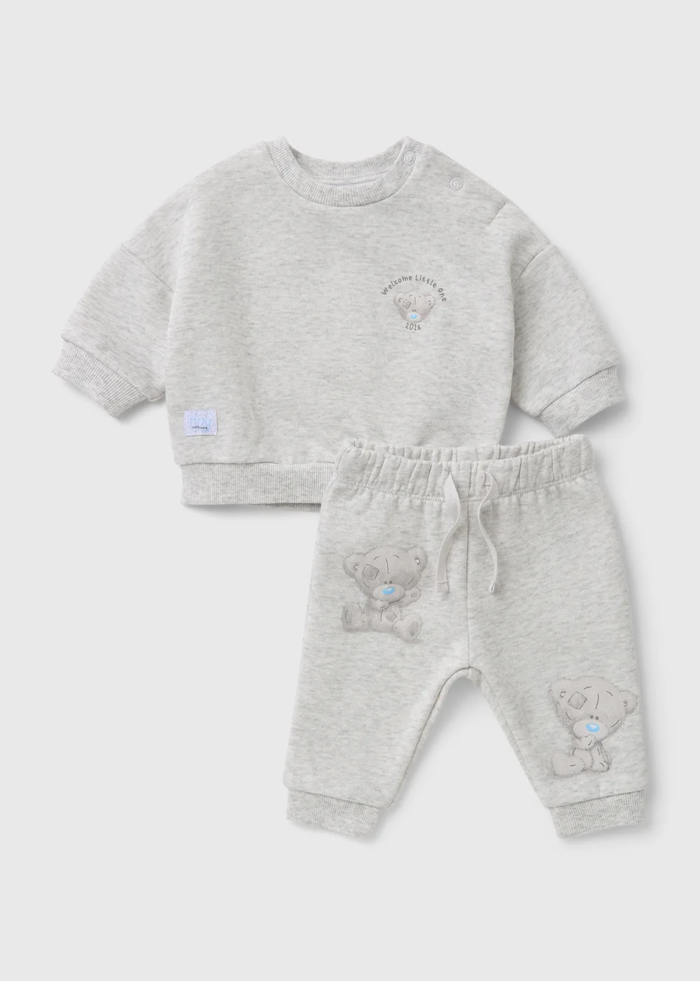 Tiny Tatty Teddy Baby Grey Sweatshirt & Jogging Bottom Set (Newborn-12mths) - Up to 1 Month Image 1