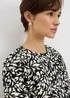 Black Animal Print Button Shirt - Size 8 Image 3