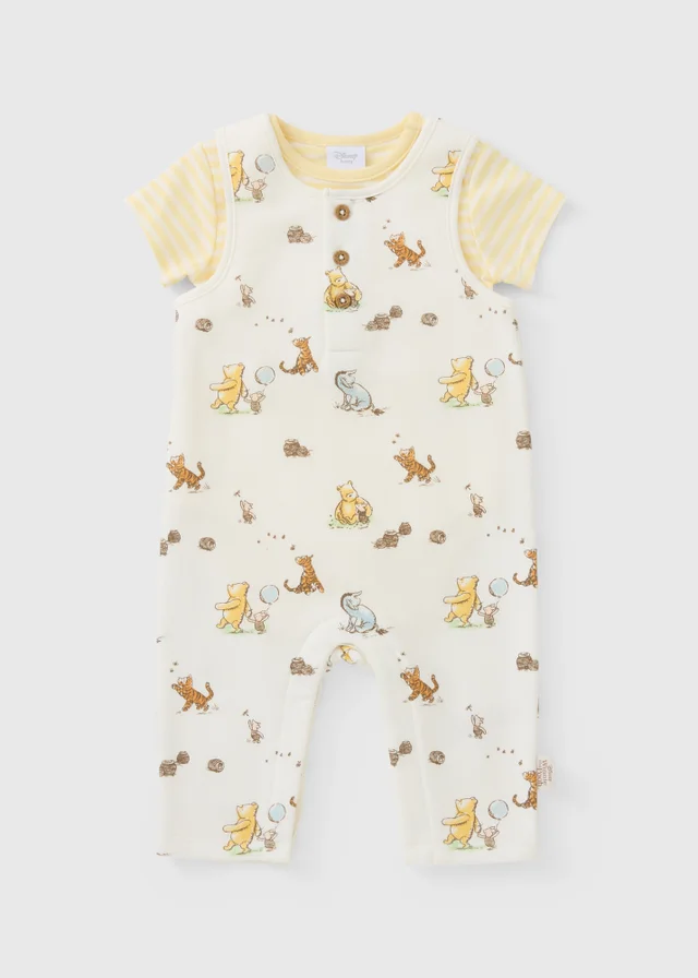 Disney Baby Cream Winnie The Pooh Top & Dungaree Set (Newborn-23mths)