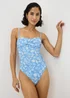 Pale Blue Shell Print Shapewear Swimsuit - Size 8 Image 1