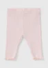 Baby Light Pink Ribbed Leggings (Newborn-23mths) - Up to 1 Month Image 1
