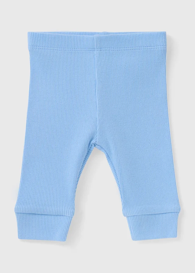 Baby Light Blue Ribbed Leggings (Newborn-23mths)