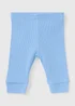 Baby Light Blue Ribbed Leggings (Newborn-23mths) - Up to 1 Month Image 1
